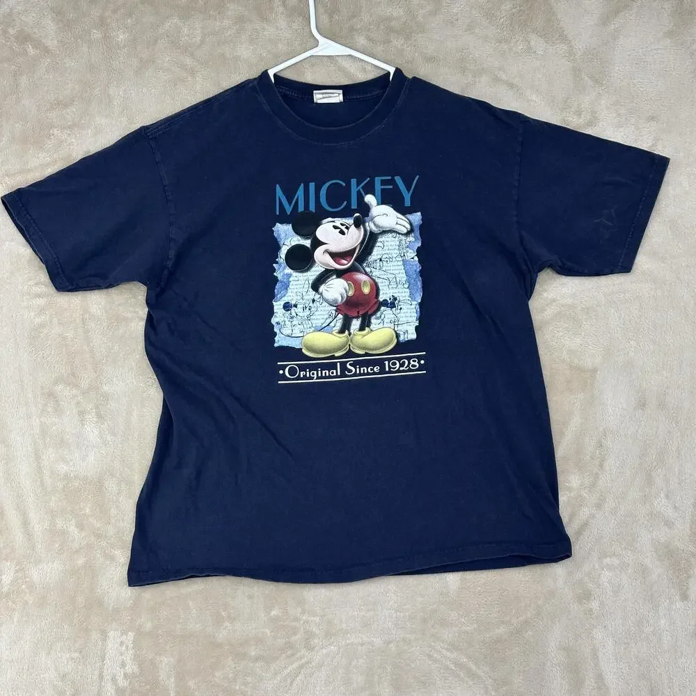 Disney Store Mickey Mouse Shirt Mens XL Blue Original Since 1928 Graphic Tee